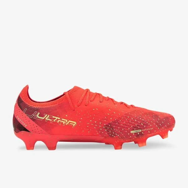 Puma Ultra Ultimate FG/AG - Fiery Coral/Fizzy Light/Puma Sorte Fodboldstøvler